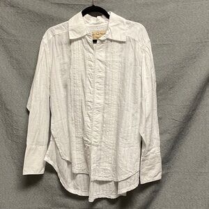 Free People Textured White Blouse